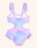 Lovely Ruffle Edge Pattern Swimsuit