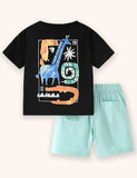 Cartoon Animal Printed T-shirt Set