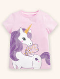 Unicorn Applique  T-shirt Set
