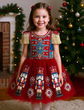 Nutcrackers Velour Tulle Appliqué Dress