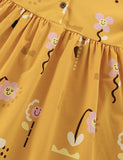 Flower Printed Button Dress