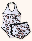 Heart Printed Swimsuit Set