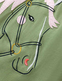 Cartoon Horse Applique Dress