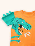 Cartoon Dinosaur Printed T-shirt Set