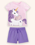 Unicorn Applique  T-shirt Set
