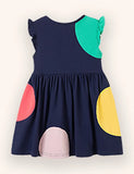 Color Polka Dot Applique Dress