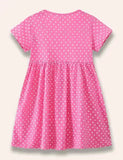 Flower Giraffe Appliqué Dotted Dress