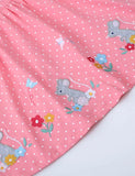 Cartoon Mouse Appliqué Dotted Dress