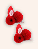 2PCS Easter Bunny Plush Hairpins