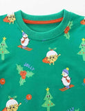 Christmas Skiing Snowman Printed Sweatshirt