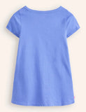 Rabbit Strawberry Appliqué Cotton Dress