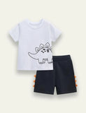Dinosaur Printed Short Sleeved Set - Mini Taylor