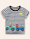 Driving Animal Appliqué T-Shirt