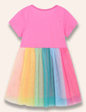 Shining Butterfly Printed Rainbow Tulle Dress