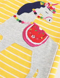Grey Horse Appliqué Vest Dress - Mini berni