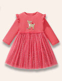 Deer Appliqué Shining Tulle Dress - Mini berni