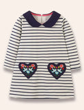 Love Bird Embroidered Long Sleeve Striped Dress - Mini Taylor