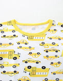Car Print Short Sleeve T-Shirt and Shorts Set