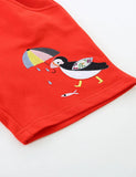 Penguin Embroidered Cotton Shorts