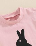 Easter Bunny Printed T-Shirt+Floral Shorts - Mini Taylor