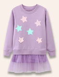 Sequined Star Tulle Skirt Sweatshirt