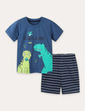 Cartoon Printing Short Sleeve T-Shirt and Shorts Set