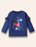 Undersea Mermaid Printed Ruffled Long Sleeve T-Shirt Set