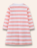 Colorful Bee Appliqué Striped Dress