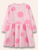 Ladybug Appliqué Dotted Sweatshirt Dress