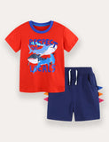 Shark Print T-shirt and Shorts Set