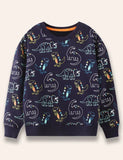 Multi Starry Dinosaur Printed Sweatshirt