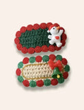 2PCS Christmas Handmade Knitted Hairpins