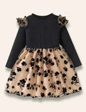 Elegant Floral Tulle Ruffled Dress
