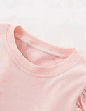 Dinosaur Appliqué Long Sleeve Ruffled T-Shirt