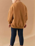 Cartoon Cherry Appliqué Sweatshirt Set