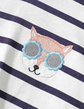 Fox Appliqué Striped Hooded Sweatshirt Set