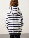 Fox Appliqué Striped Hooded Sweatshirt Set