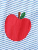 Striped Apple Appliqué Dress
