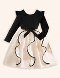Christmas Ruffle Sleeve Splicing Princess Dress