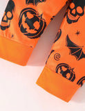 Halloween Letter Long-sleeved Romper + Pants + Hat