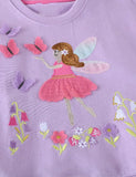 Cute Fairy Butterfly Embroidered Sweatshirt