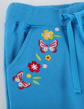 Butterfly Flower Embroidered Sweatpants