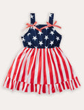 Independence Day Suspender Bow Dress