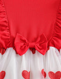 Valentine's Day Tulle Heart Print Dress