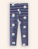 Flower Striped Print Leggings