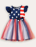 Independence Day Star Striped Bow Sleeveless Dress