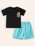 Cute Animal Print Short Sleeve T-Shirt and Shorts Set