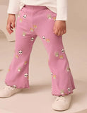 Cute Bear Printed Flared Leggings