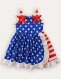 Independence Day Striped Star Suspender Dress