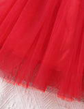 Valentine's Day Heart Print Tulle Dress